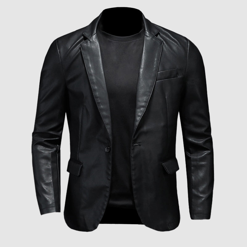 Stylish Slim Fit Leather Blazer for Men – Casual & Formal Jacket
