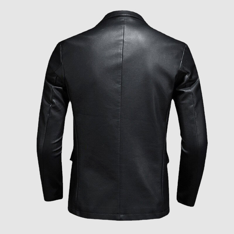 Stylish Slim Fit Leather Blazer for Men – Casual & Formal Jacket