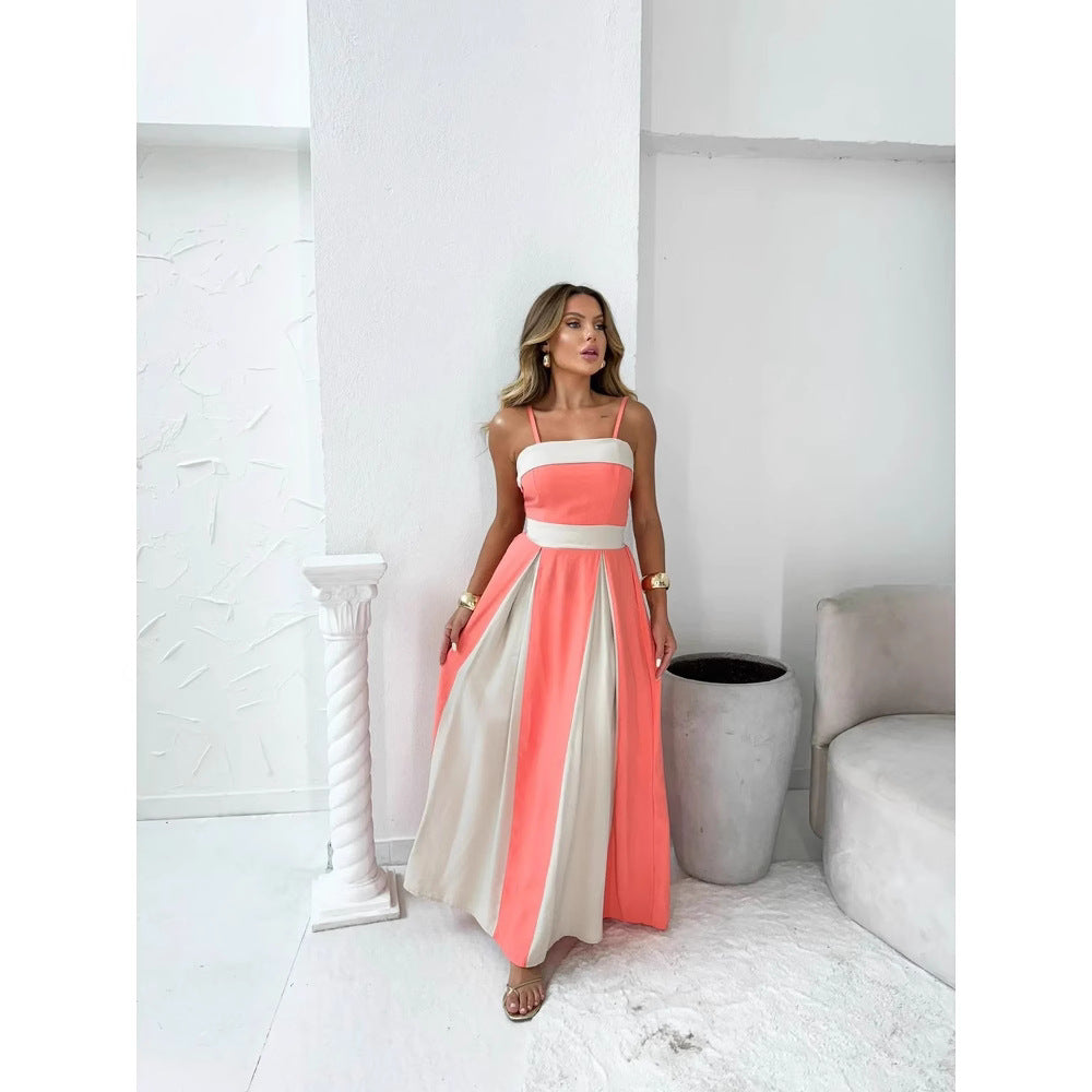 Women’s Maxi Dress – Satin Feel – Strappy – High Waist – Elegant Formal Fit