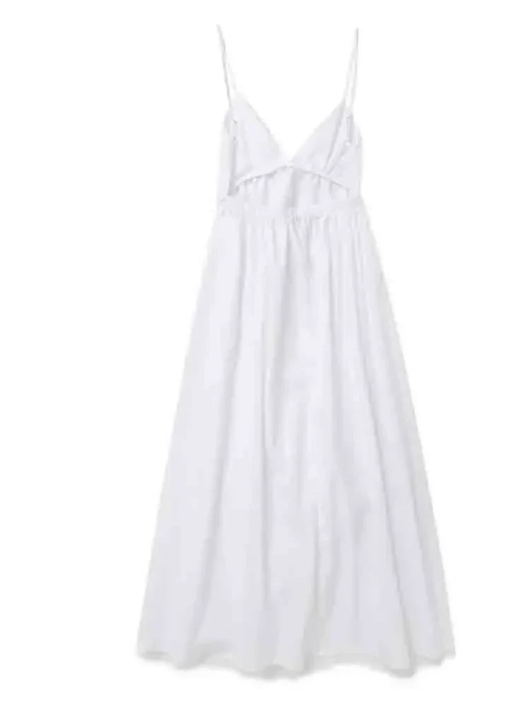 Women's Maxi Dress - Backless Spaghetti Strap - Flowy Relaxed Fit - Elegant Casual Wear