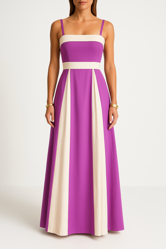 Women’s Maxi Dress – Satin Feel – Strappy – High Waist – Elegant Formal Fit