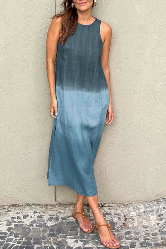 Women's Maxi Dress - Sleeveless Relaxed Fit - Round Neck Lightweight Flowy