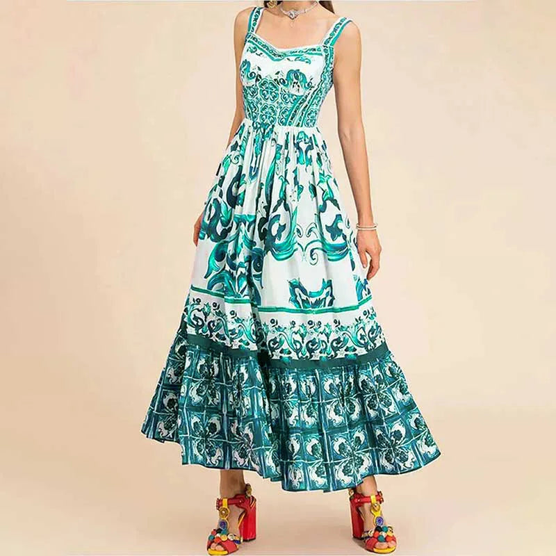 Women's Maxi Dress - Sleeveless Scoop Neck - A-Line Flowing Fit - Lightweight Casual Wear