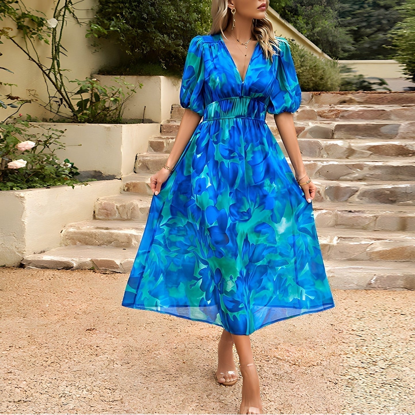 Chic Floral Print Maxi Dress for Women